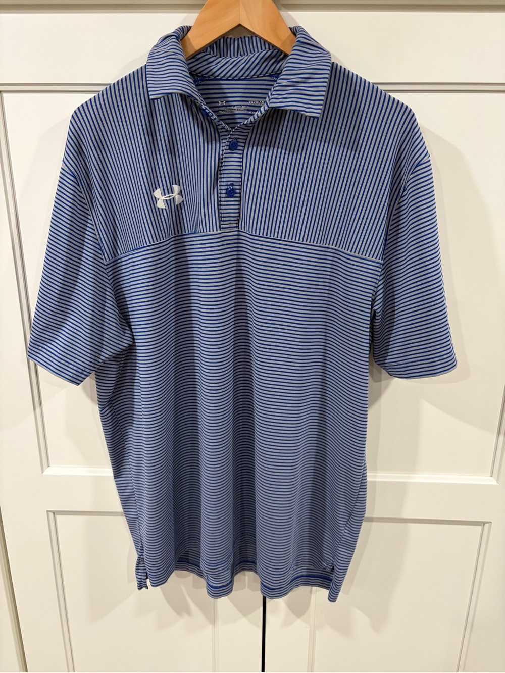 Under Armour Men's Blue Striped Performance Polo